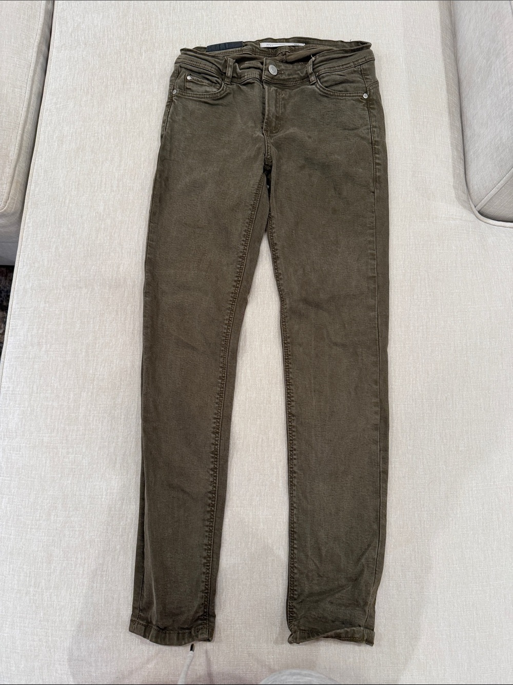 Zara Skinny Jeans in Olive Green